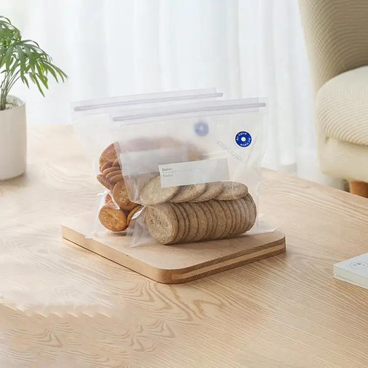 China Supplier Kitchen Storage Bag Food Vacuum Compressed Bag Organizer Kitchen Transparent Sealed Vacuum Reusable Freezer Bag