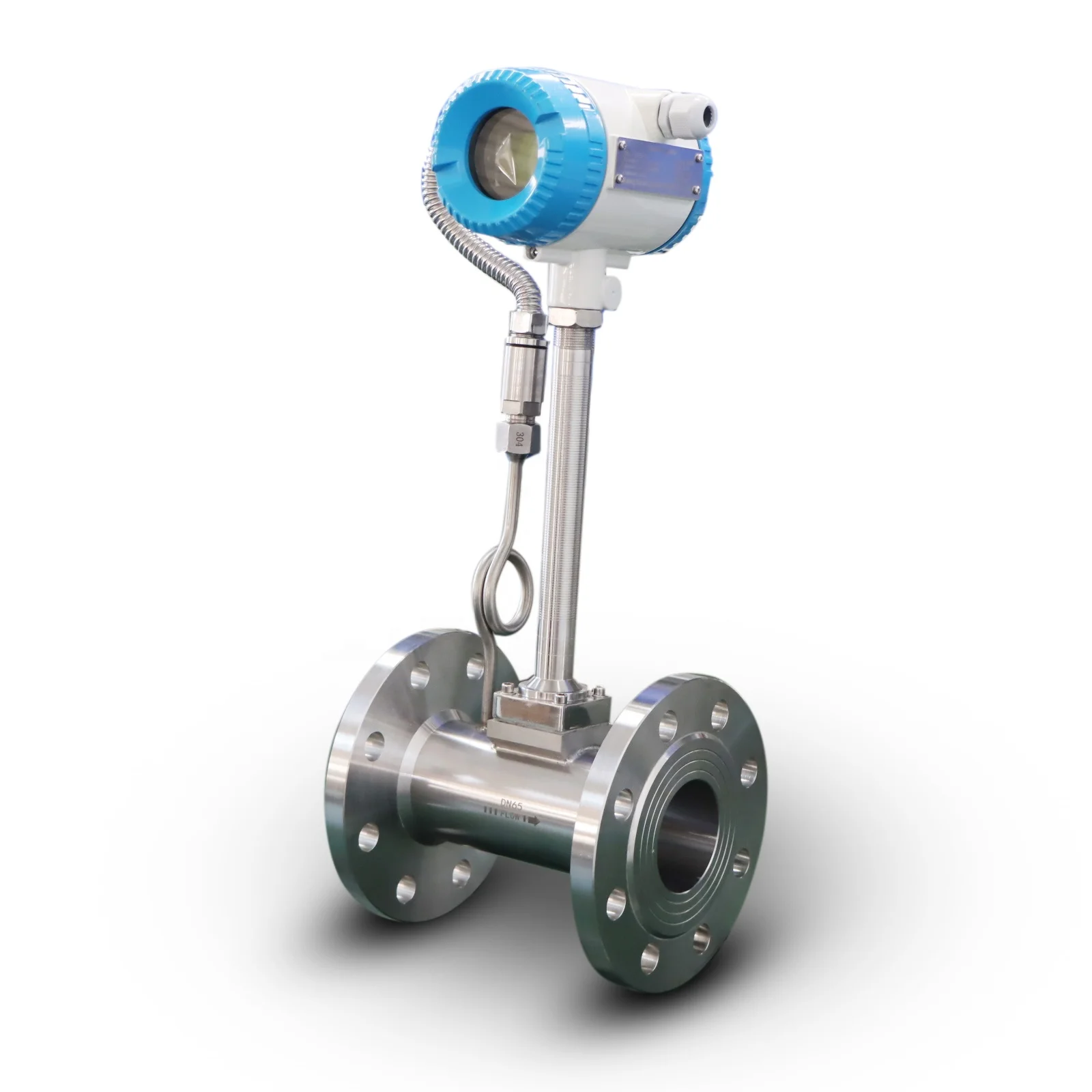 Steam 4-20mA Temperature Pressure Compensation Vortex Flow Meter