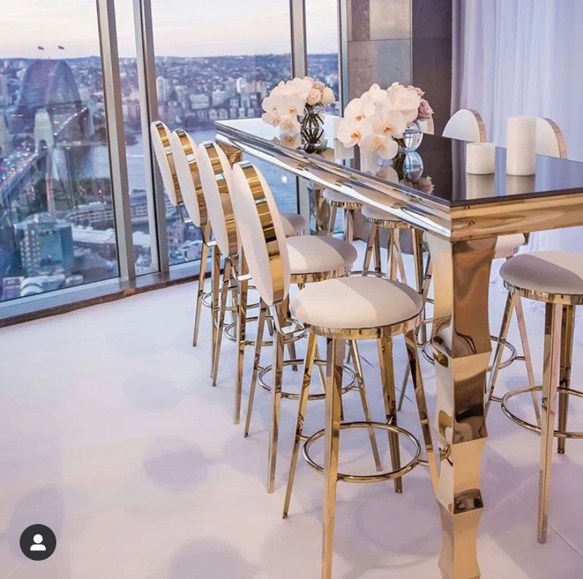 Foshan Cheap Wholesale Factory Price Modern Bar Furniture Stainless Steel Bar Tables And Chair