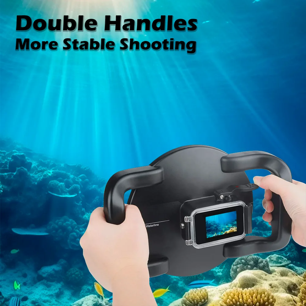 go pro action camera dome port lens waterproof housing case underwater diving photography cover
