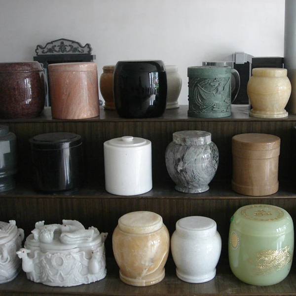 Natural stone marble cremation urn for ashes polished high quality funeral cinerary casket