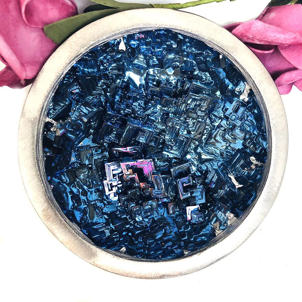 
Wholesale natural energy stone handmade Bismuth ore crystal bowl for healing 