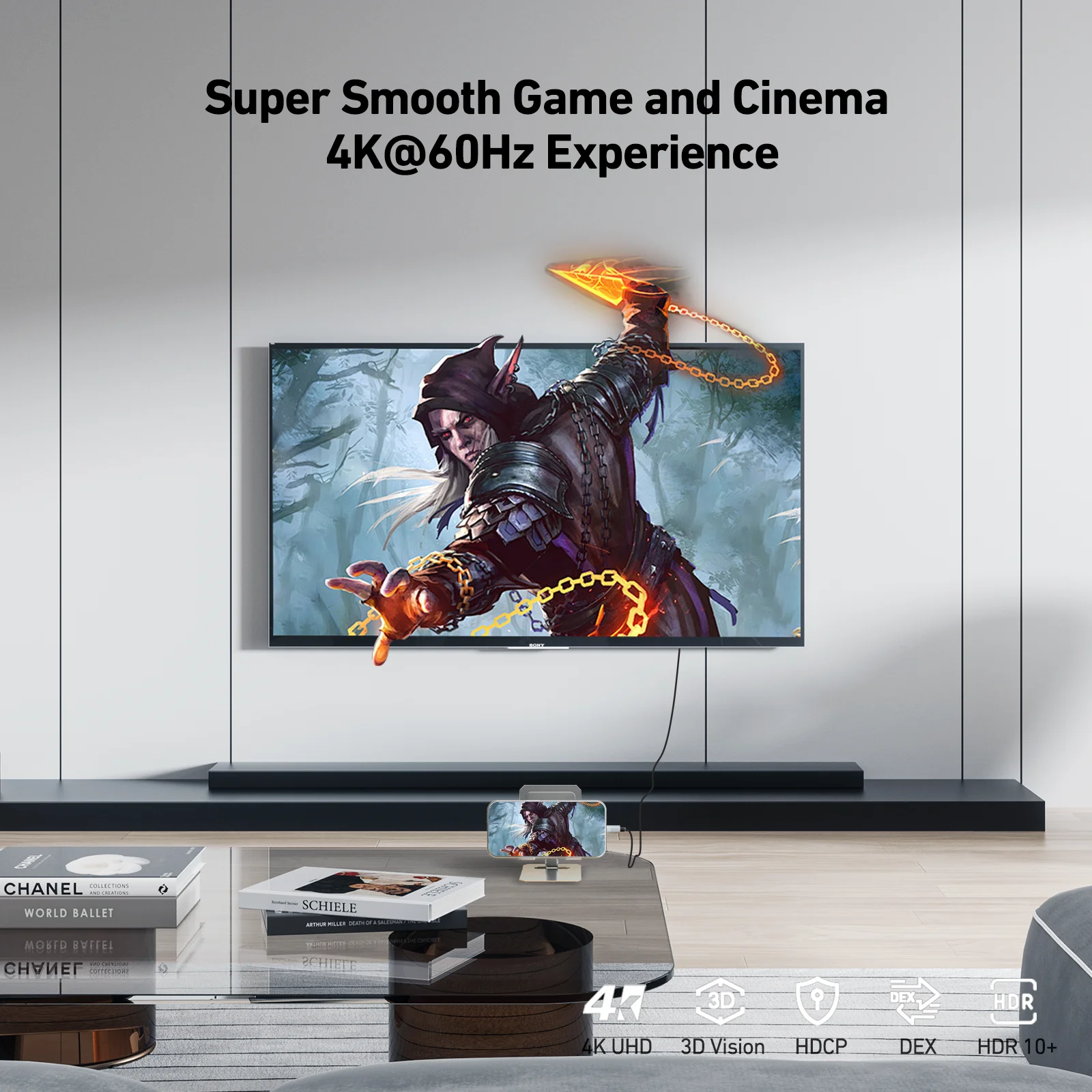 Customize USB C to HDMI Cable 4K 60Hz, Aluminum Shell, 1.8 Meter Nylon Braided Cable Laptop Mobile Phone Tablet to TV