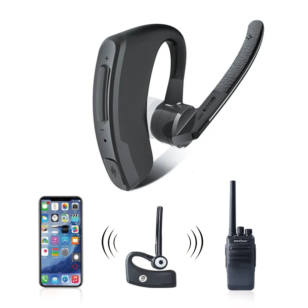 Wireless Walkie Talkie Bluetooth PTT Headset Earpiece for Kenwood Microphone Headset Adapter for Baofeng UV-5R UV-82 Earphone