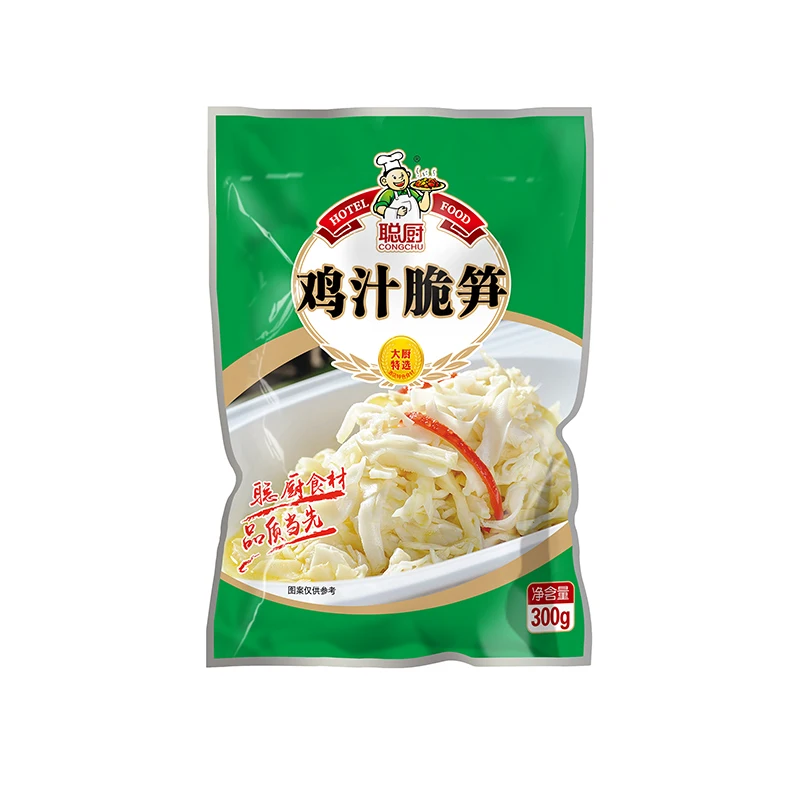 
Yummy Canned Food bamboo shoot crispy strips in brine bag packing 