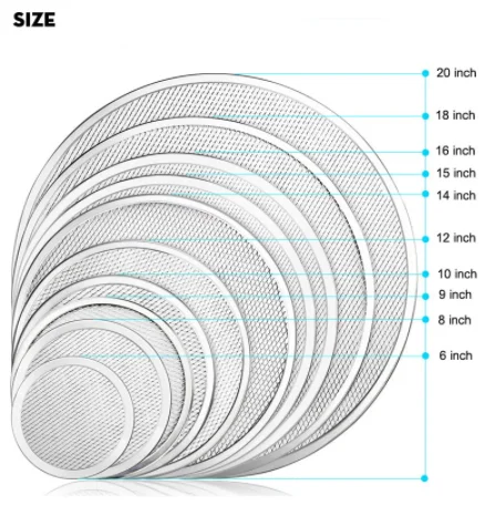 Round Aluminum Thicken 6-14 Inch Pizza Mesh, Non-stick Metal Net  Baking Tray Seamless Pizza Bakeware Kitchen Tools