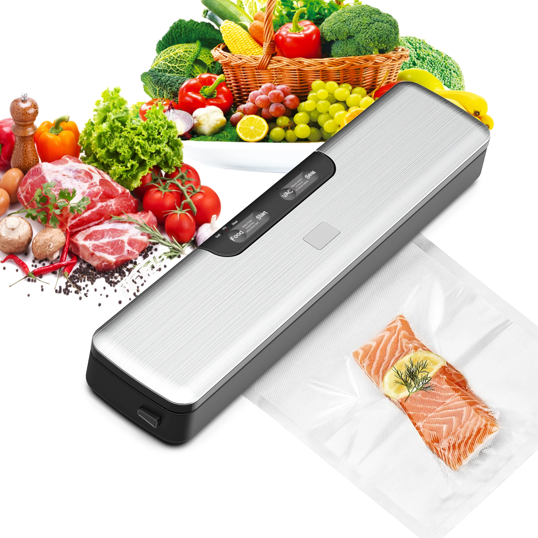 Vacuum Sealer Machine Food Vacuum Sealer Automatic Air Sealing System for Food Storage Dry and Soft and Meat Food