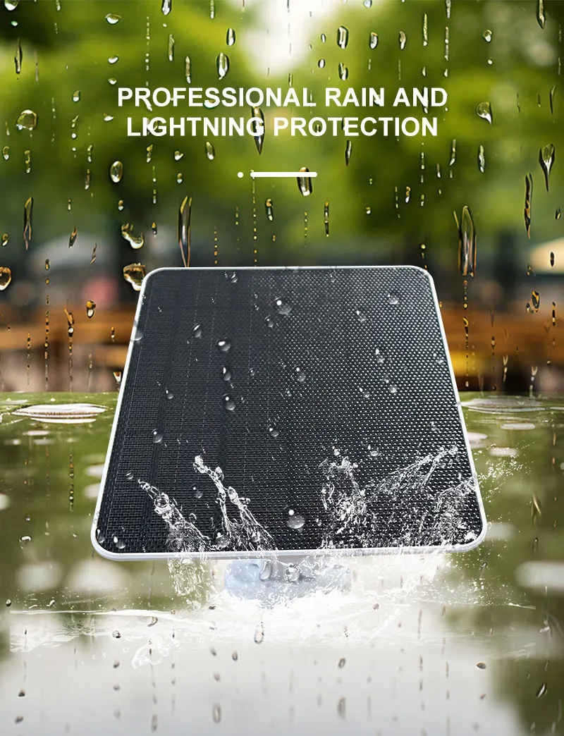 Efficient Solar Panel for Wireless Security Cameras - Easy Setup 6W USB/Type-C