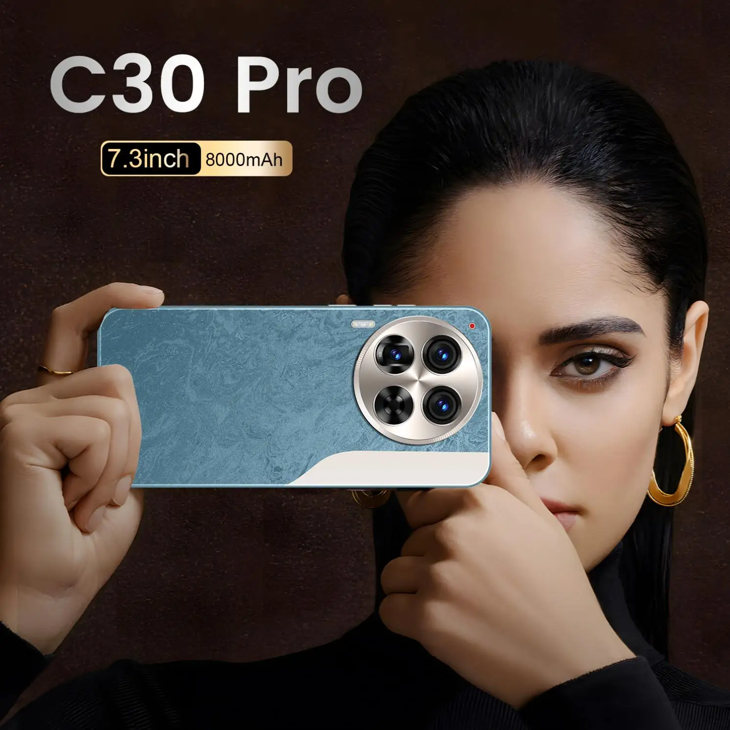 2024 New C30 Pro Smartphone 6.54' 2K Android 3500mAh Global Gaming Phone with Dual SIM 256GB ROM LTE/CDMA Mobile Phone