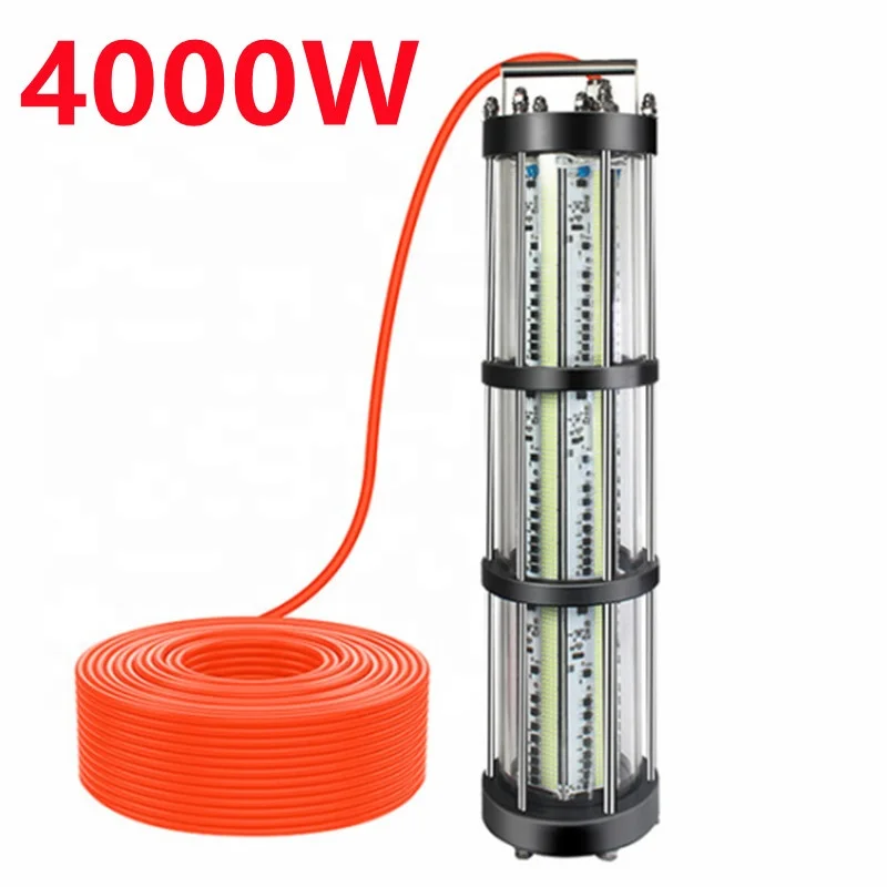 High Wattage led underwater light 4000W submarine squid luring led Attracting fishing light