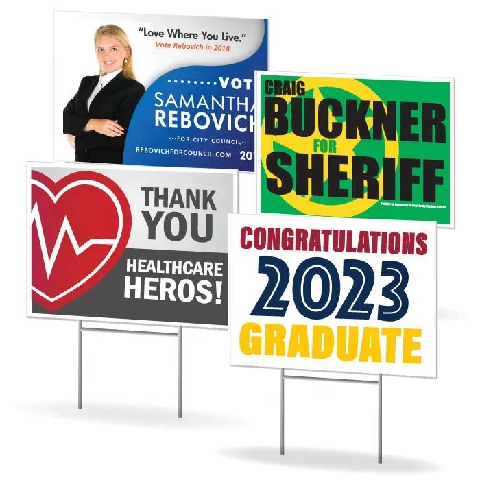 Good Price Corrugated Plastic Sheet Yard Signs 18x24 With H-stakes