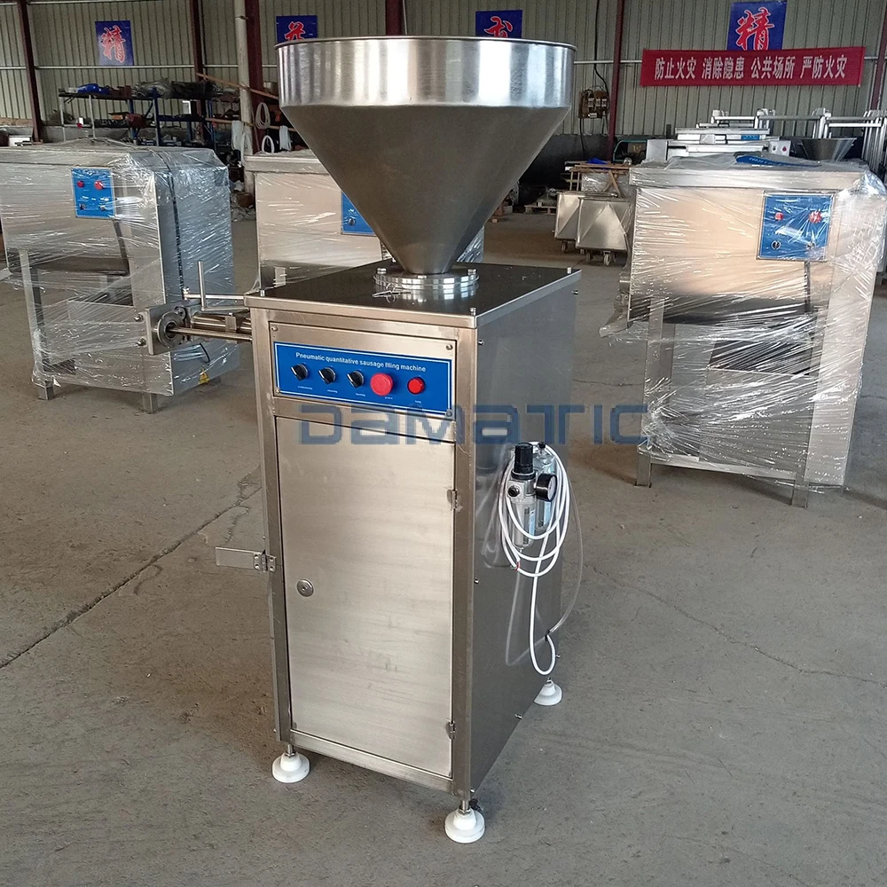Automatic Pneumatic Vacuum Small Mini Hobart Food Hot Dog Sausage Meat Filler Stuffer Filling Making Machine Small Electric 30l
