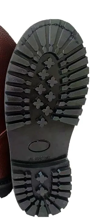 High Ankle Brown Leather Work Boots Durable Goodyear Welted Oil-Resistant Sports Style Rubber/EVA Insole for Protection