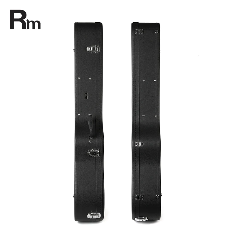 Black Leather 12 Strings Acoustic Guitar Case Solid Wooden Guitar Hard Case Protective Case For Acoustic Guitar