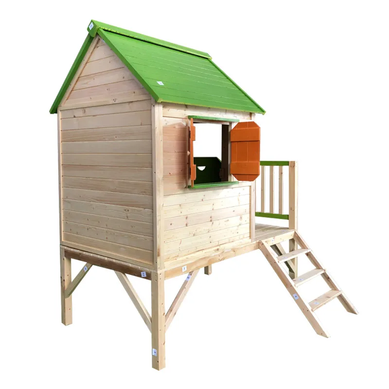 Children Kids Kindergarten Wooden Outdoor Playhouse In Playground