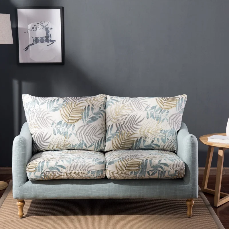 Design patent modern american style upholstered fabric compact blue couch love seat contemporary sofa