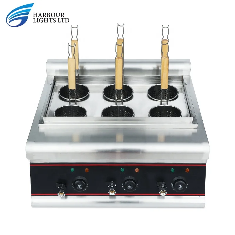 Commercial Electric Pasta Cooker Kitchen Equipment Boiling Stove Professional Counter Top Noodle Cooking Machine With 6 Baskets