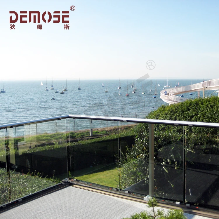 balcony aluminum u channel railing outdoor frameless railing with tempered glass stainless steel balustrade for railing