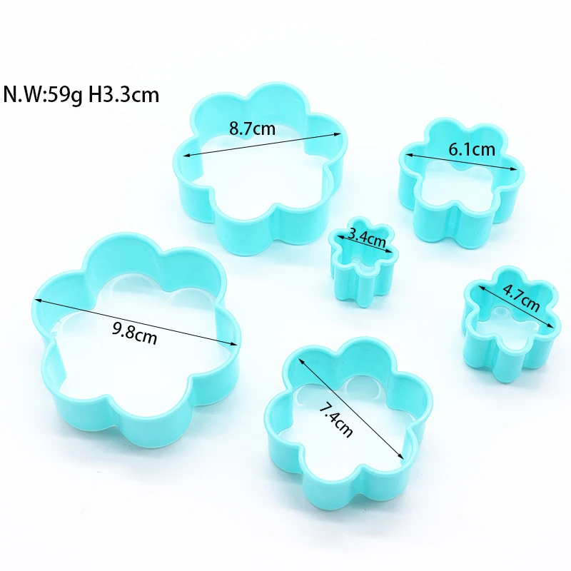 Kids friendly plastic cookie cutter set