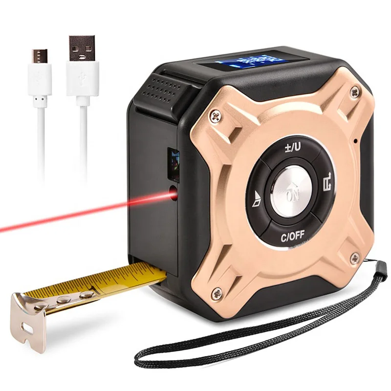 Multi-functional mini 40 meter laser and 5 meter tape laser rangefinder laser tape measure