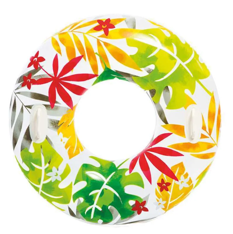INTEX 58263 Lush tropical tube Swimming Pool floats inflatable swimming ring Transparent Tubes with Bright Tropical Designs