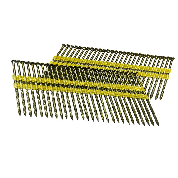 2.8*70mm 21 degree Plastic Strip Steel Nails with Spiral Shank  Flat round Head for Pallet Framing