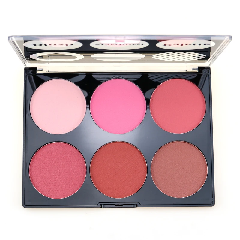 Hot Selling Face Make Up Cosmetics Blusher 6 Colors Waterproof Makeup Blusher Palette