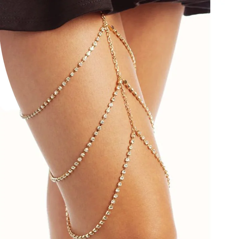 Simple Multi-Layer Pearl Chain Leg Chain Female INS Style Creative Personality Long Leg Chain With Snake And Pearl