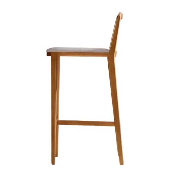 Commercial furniture chair upholstered modern and backrest cane wood bar chair