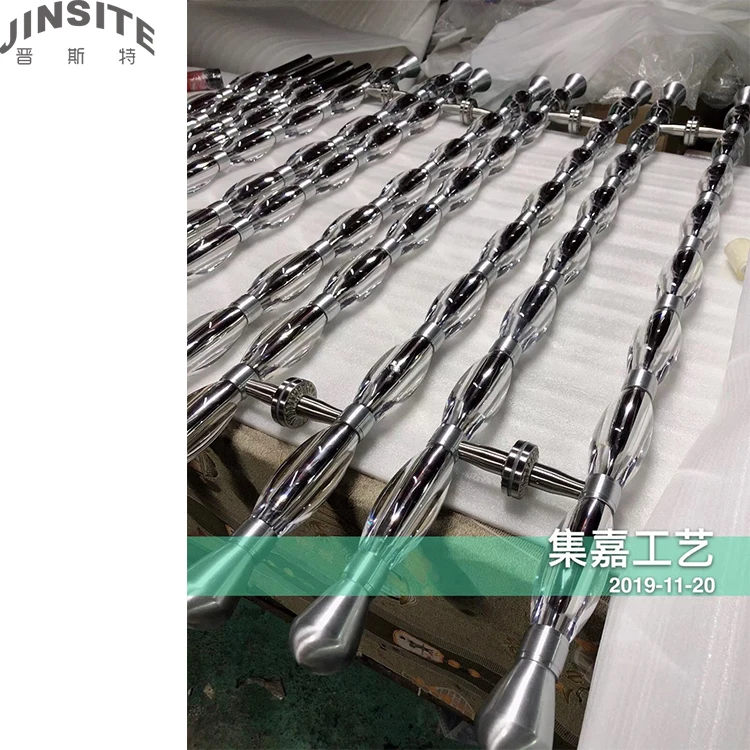 Vintage antique long gold crystal door handle for glass door