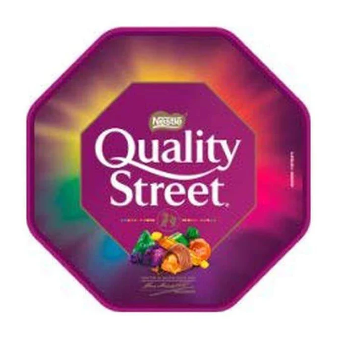 Bulk Wholesale Box Packaging Gift Cheap Toffees Delicious Milk And Dark Chocolate 650 G Quality Street Tub