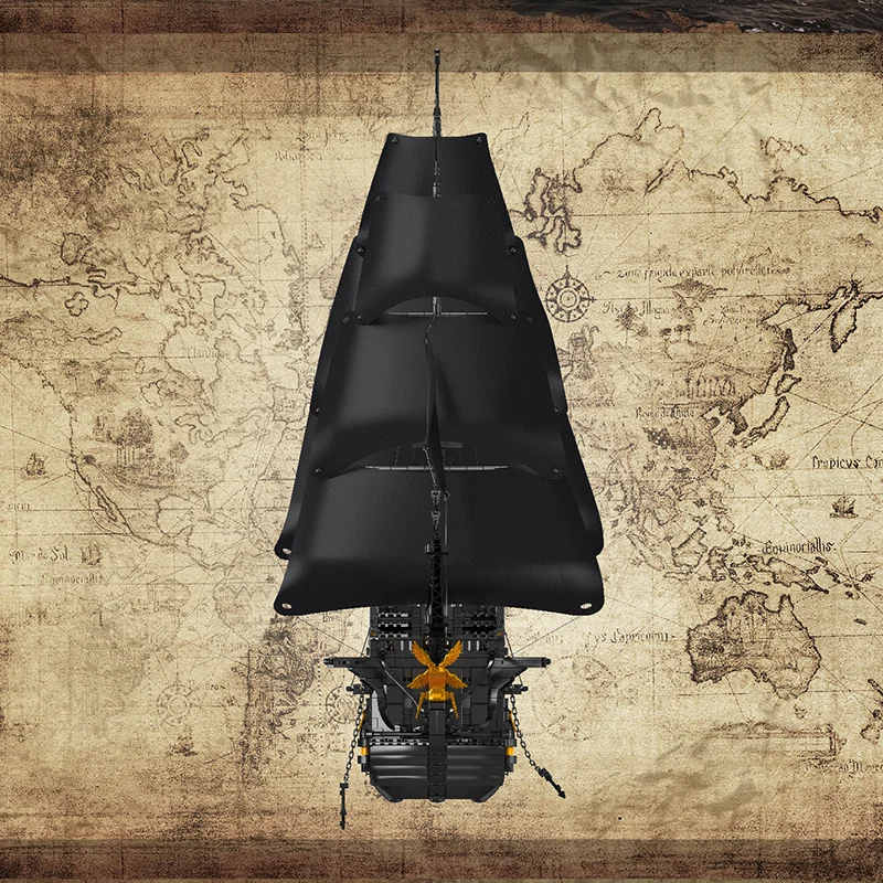 Mould King 13186 Black Pearl Pirates Ship Building Blocks MOC Bricks 5266PCS Model Kits Kids Educational Block