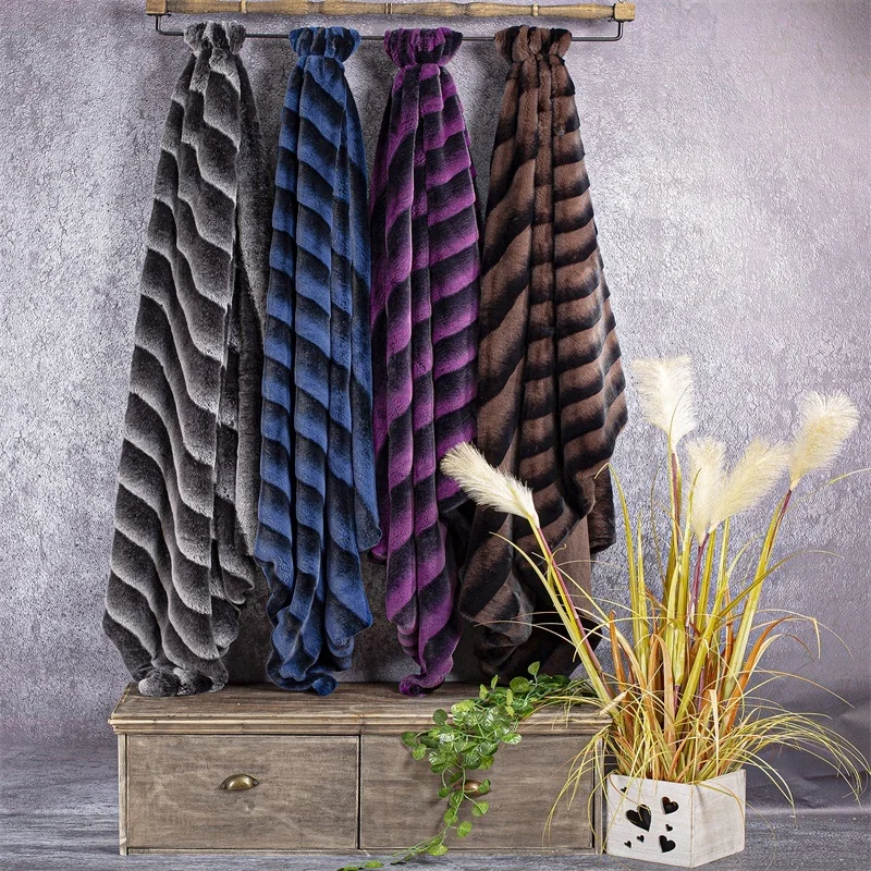 
Winter Super Soft Comfortable Blankets Faux Rabbit Fur throw 