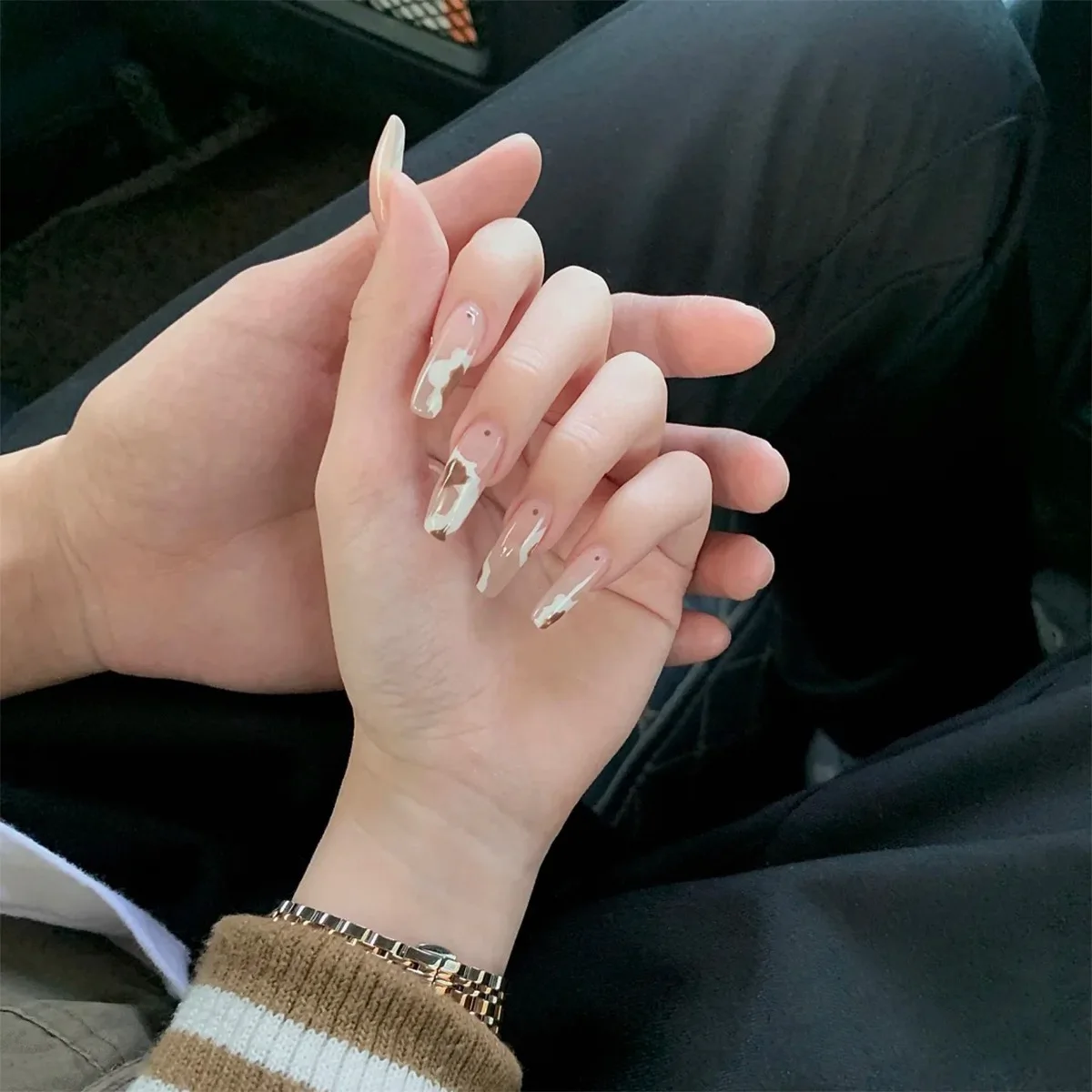 Multiple Styles False Nails Coloured Press On Nail Cow Milk Type Wholesale Fake Nails