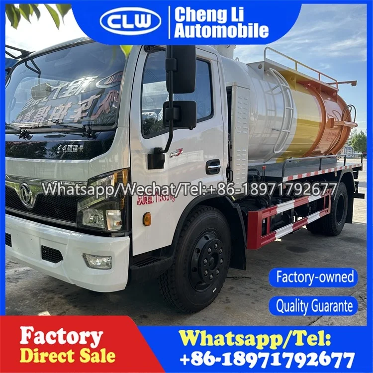 Dongfeng DFAC Small Sewage Suction Trucks 4X2 6CBM 6 Wheelers Vacuum Sewer Tanker Suction Truck