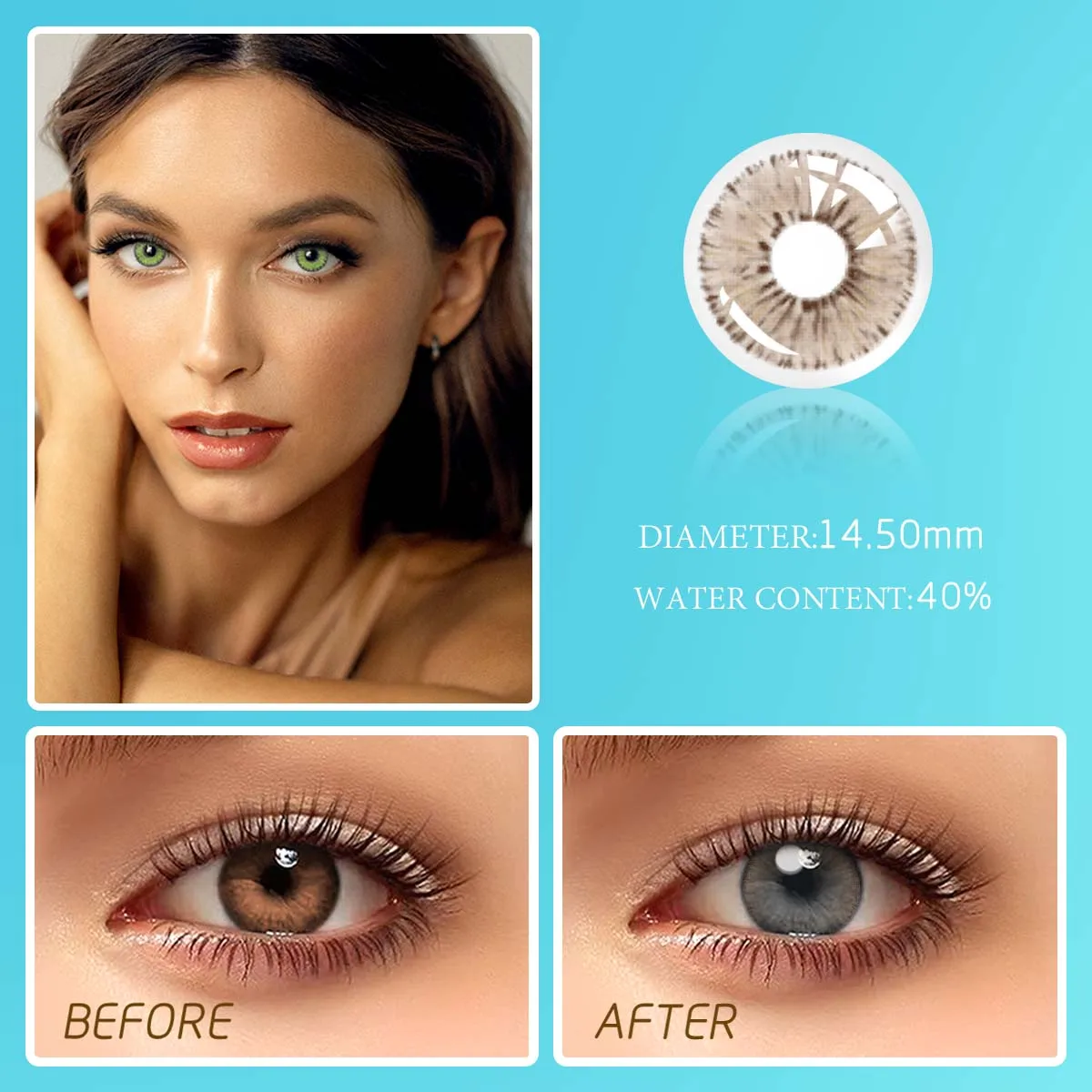 Lalens Wholesale Sexy Soft Color Contact Lens Prescription From Plano To 800 Men Monthly Toric Eye Colored Contact Lenses