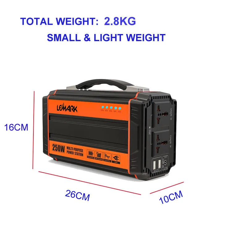 ETL CE PSE 65AH 2.8KG AC DC Convertible 220 volt Portable Power Bank Solar Power Bank For Camping Caravan Hiking Picnic