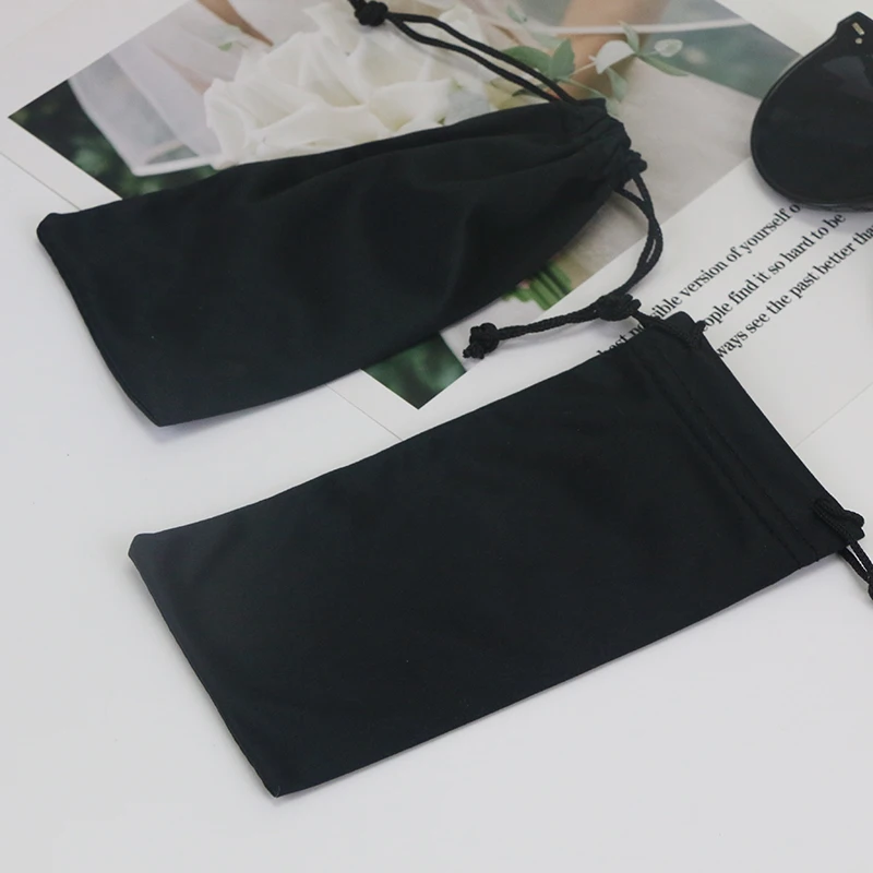 Black Microfiber Sunglasses Case Pouch Eyeglass Case Pouch Bags With Logo