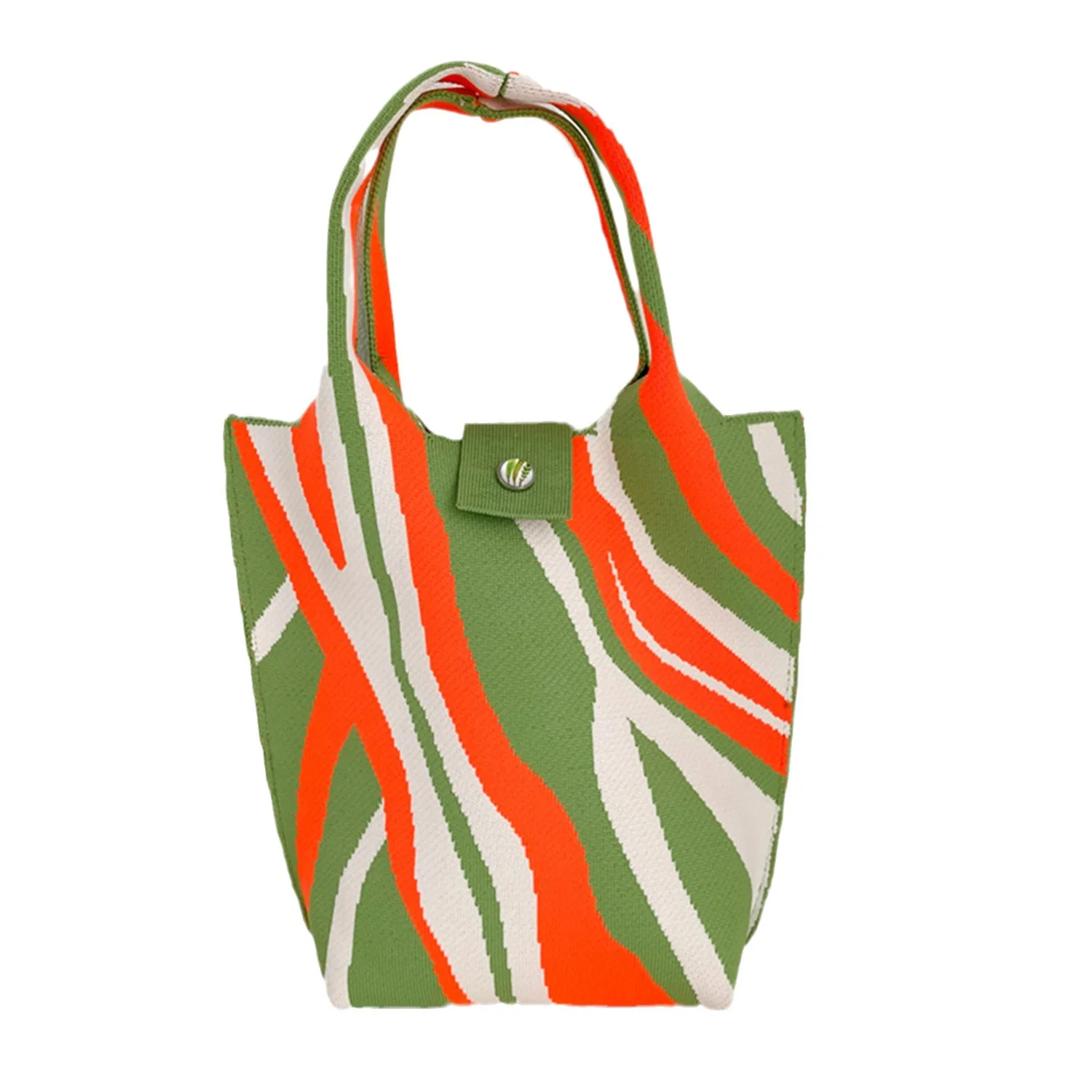 Factory Fashion Landscape Painting Pattern Crochet Handbag Women Wool Shoulder Bag Knitted Tote Bag