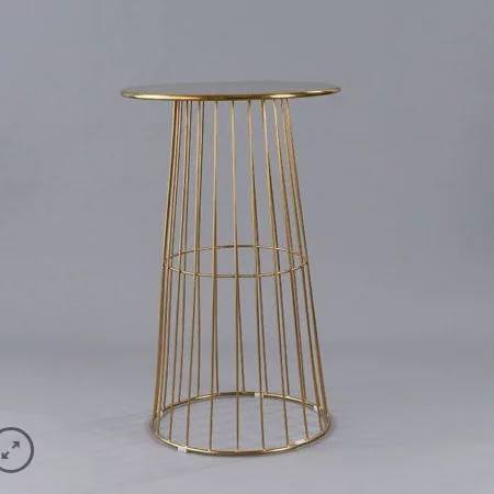 Event furniture white metal wire cocktail table rentals