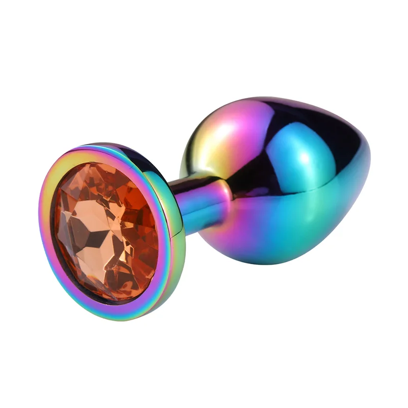 Factory Wholesale Colorful Rhinestone Butt plug Decorative Crystal Rainbow Small Medium Large Metal Anal Butt Plug
