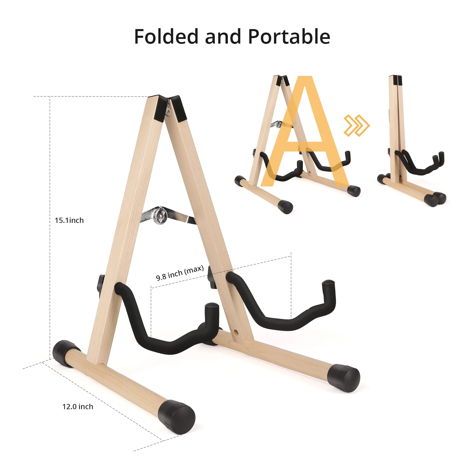 American Hard Maple Guitar Stand  A Type Solid Wood Travel stands Portable electric guitar Display