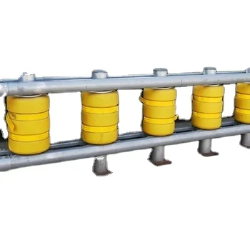 Highway Traffic Safety System Yellow Color PU Foam Roller Barrier Road Safety Crash Barrier With Rail