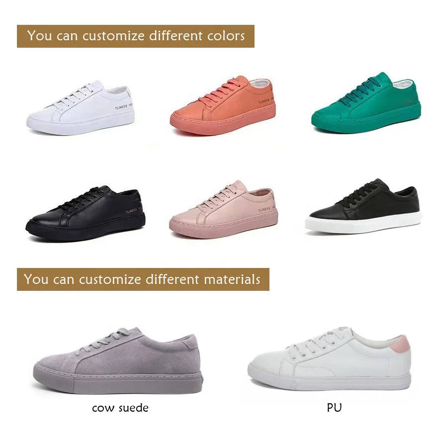 
Sneaker Manufacturer Latest Sport Breathable Leather Custom Fashion White Flat Sneakers Black Casual Shoes Men And Women 