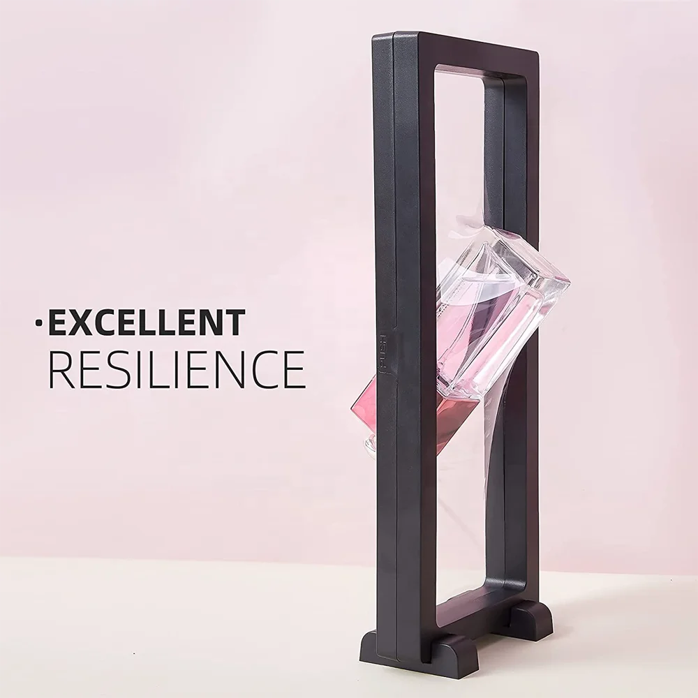 3D Transparent Floating Display Frame Holder Stands Jewelry Necklace Ring Bracelet Coin Suspended Black Gift Packaging Box case