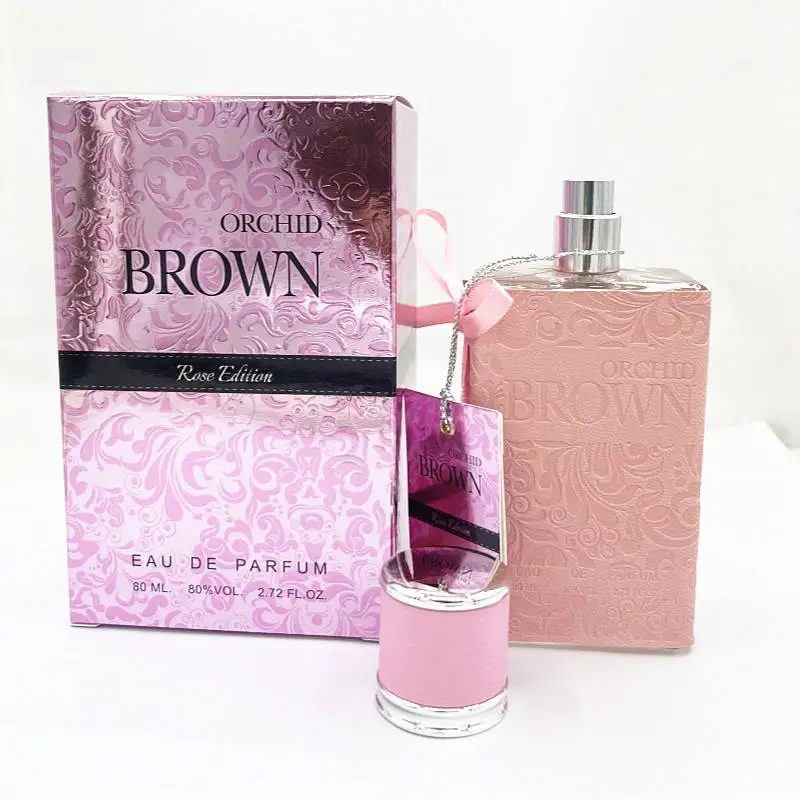 High quality Pink leather holster arabic perfume luxury 100ML Middle East Dubai UAE Vietnam women ORCHID BROWN perfume Wholesale