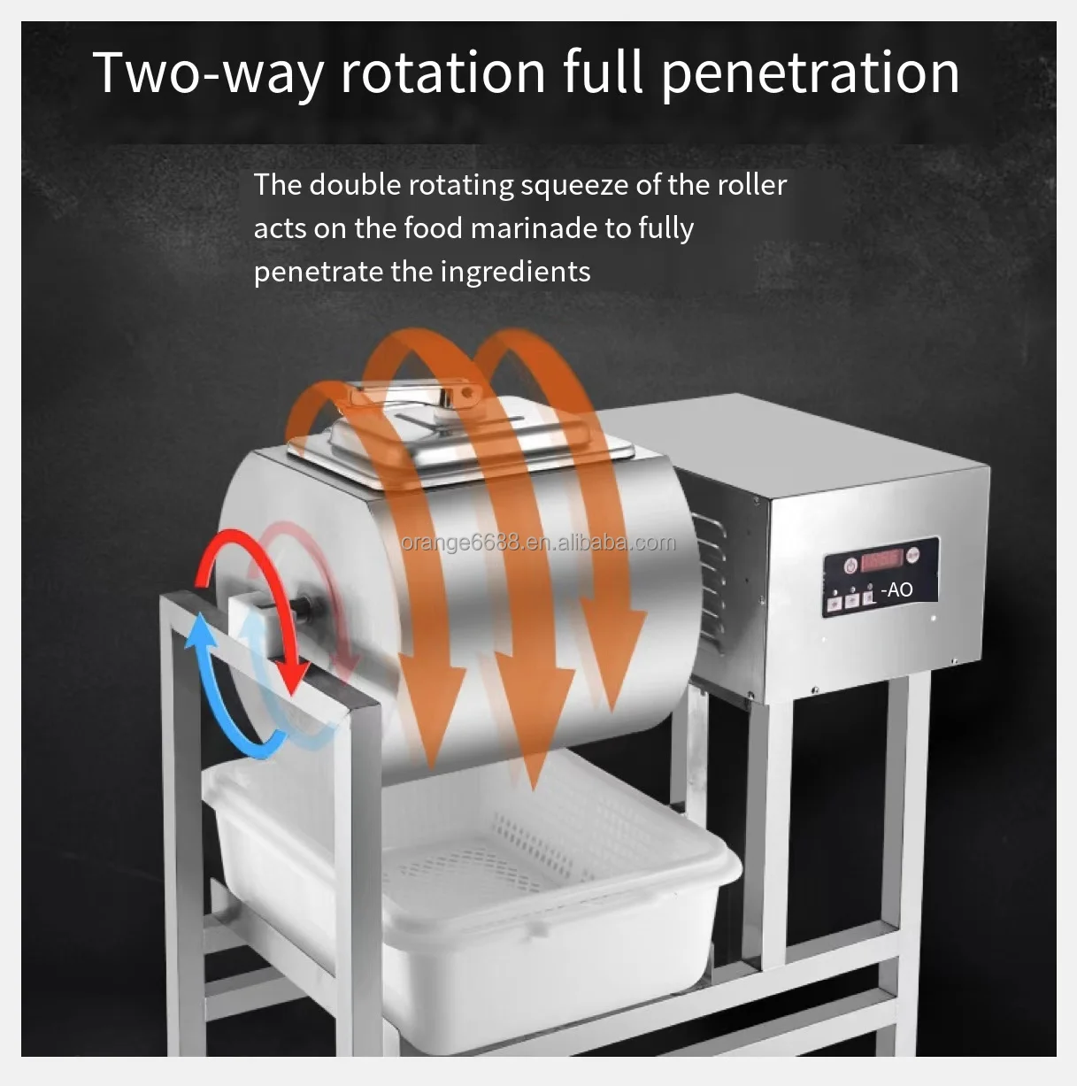 45L Stainless Steel Computer Marinated Meat Salting Vacuum Marinator Meat Tumbler Salt Marinade Mixer Machine