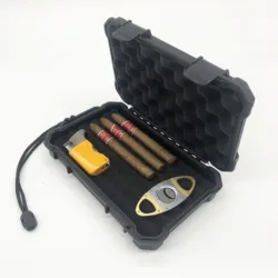 Factory Wholesale raching travel humidor cigar pouches cuban cigar box luxury cigar travel humidor case set custom color foam