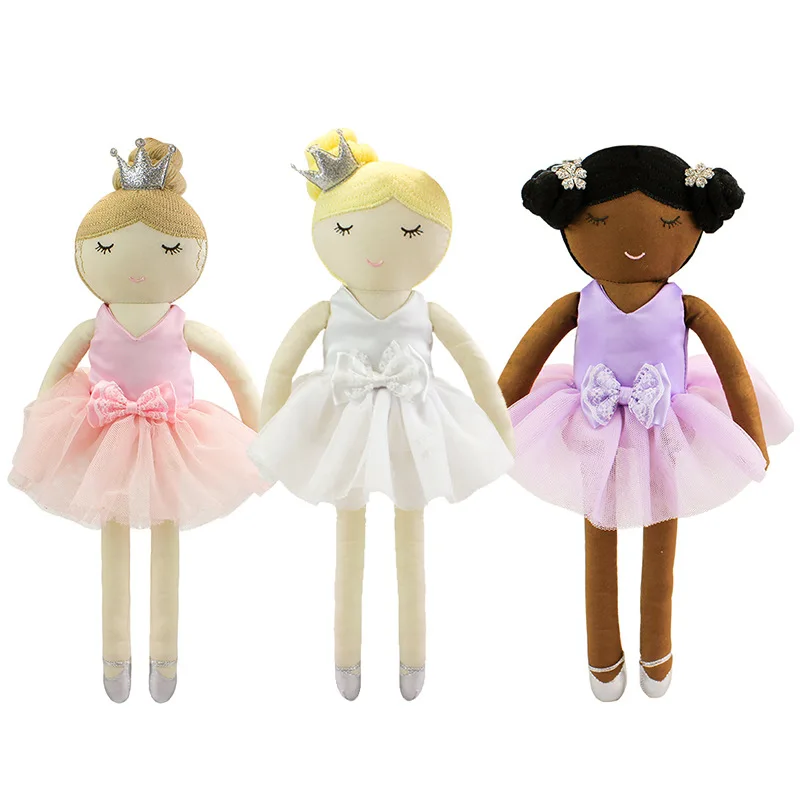 sublimation 35cm size linen fabric baby Fairy doll princess dressing up toy with crown baby birthday gift