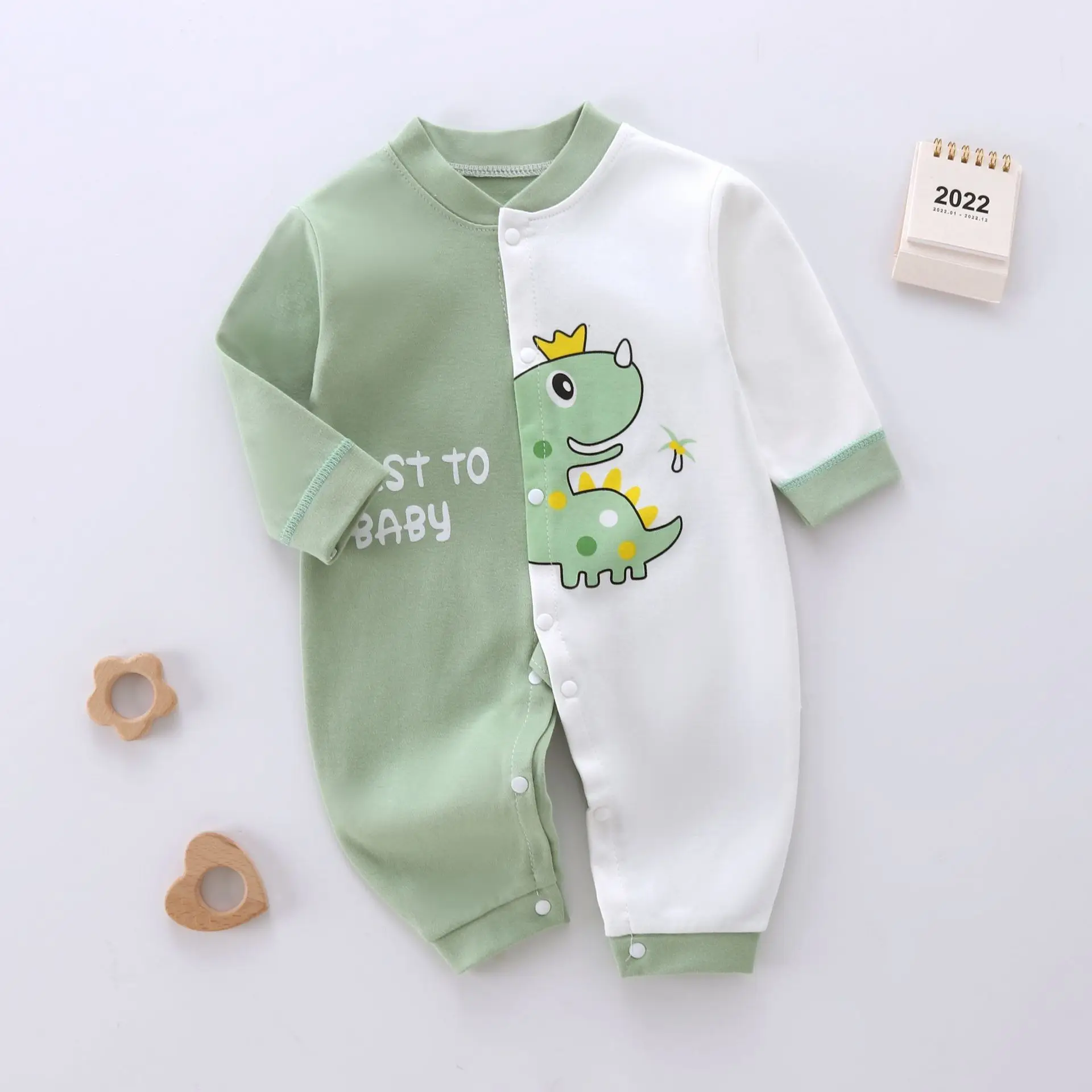 New Long Sleeve Combed Cotton Printed Romper